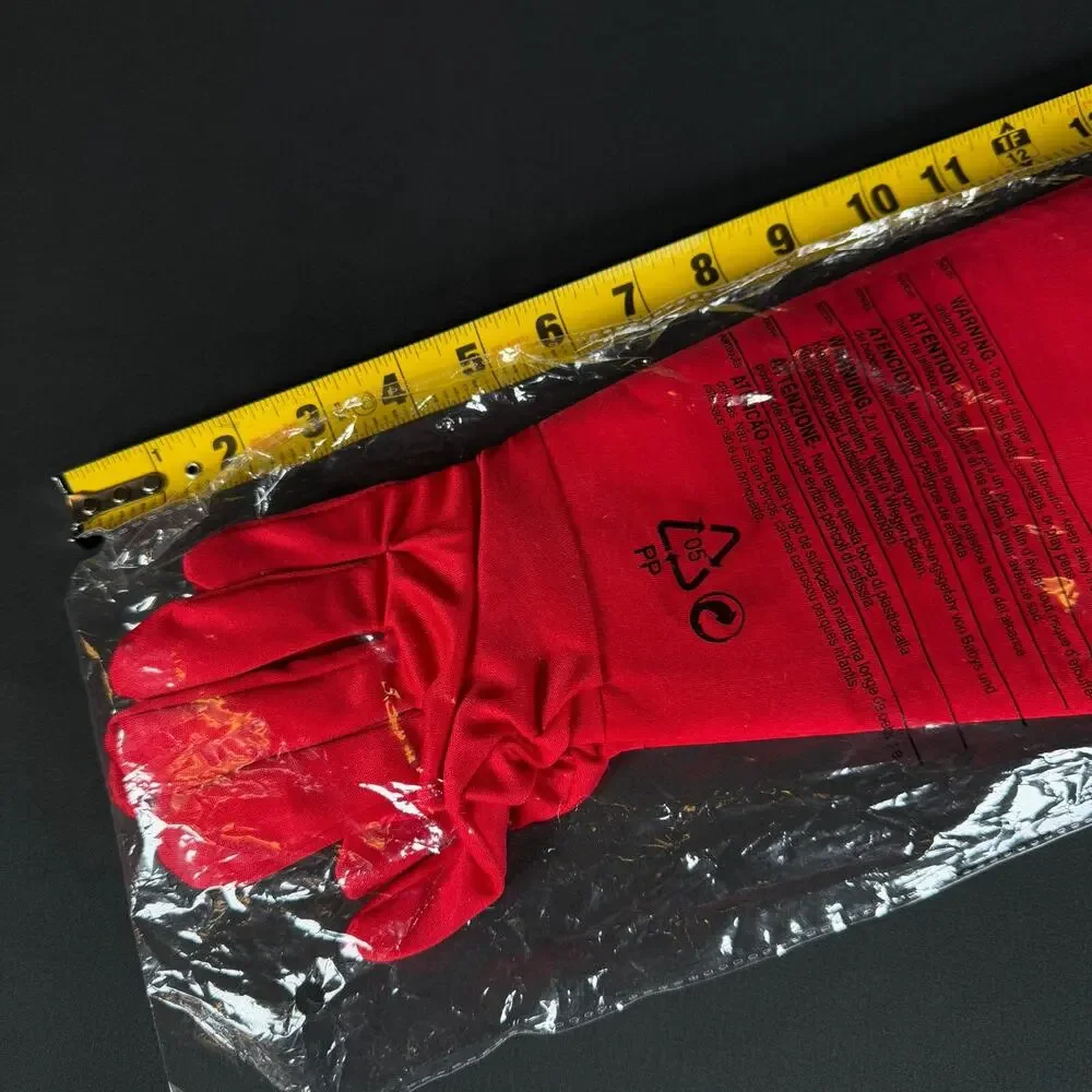 Red Gloves Costume Accessory 1 Size Fits Cosplay Spirit Halloween Red Hero Cuff